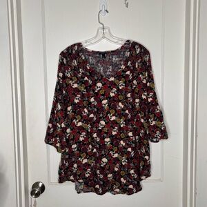 Torrid Floral Skull tunic blouse